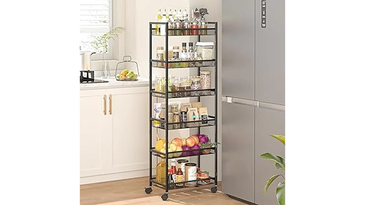 The image shows a stylish, modern kitchen layout featuring affordable 10x10 cabinets under $1000.