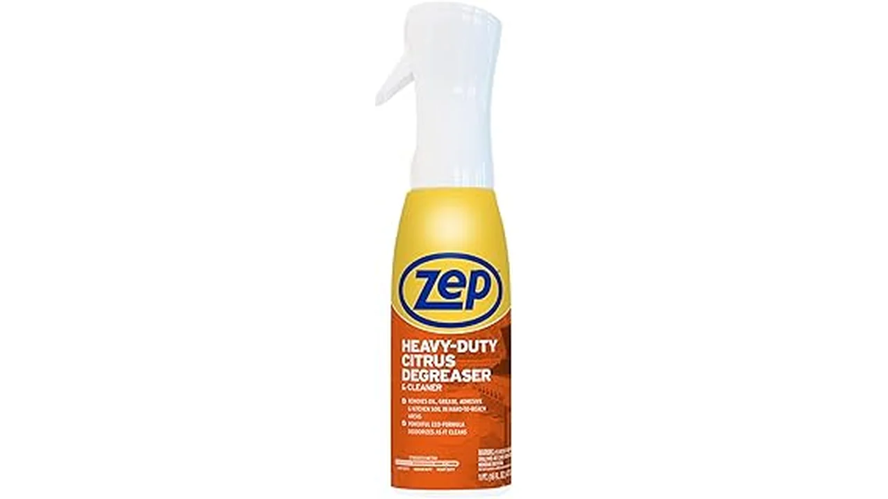 The image shows sparkling clean kitchen cabinets, showcasing the effectiveness of a top-rated cabinet cleaner.