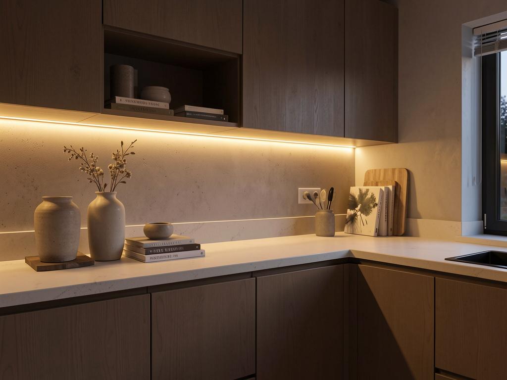 Lighting Above Kitchen Cabinets LED lighting on top of kitchen cabinets showing decor