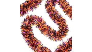 The image shows a vibrant Halloween garland with pumpkins and ghosts, perfect for the best 10 Halloween garlands.