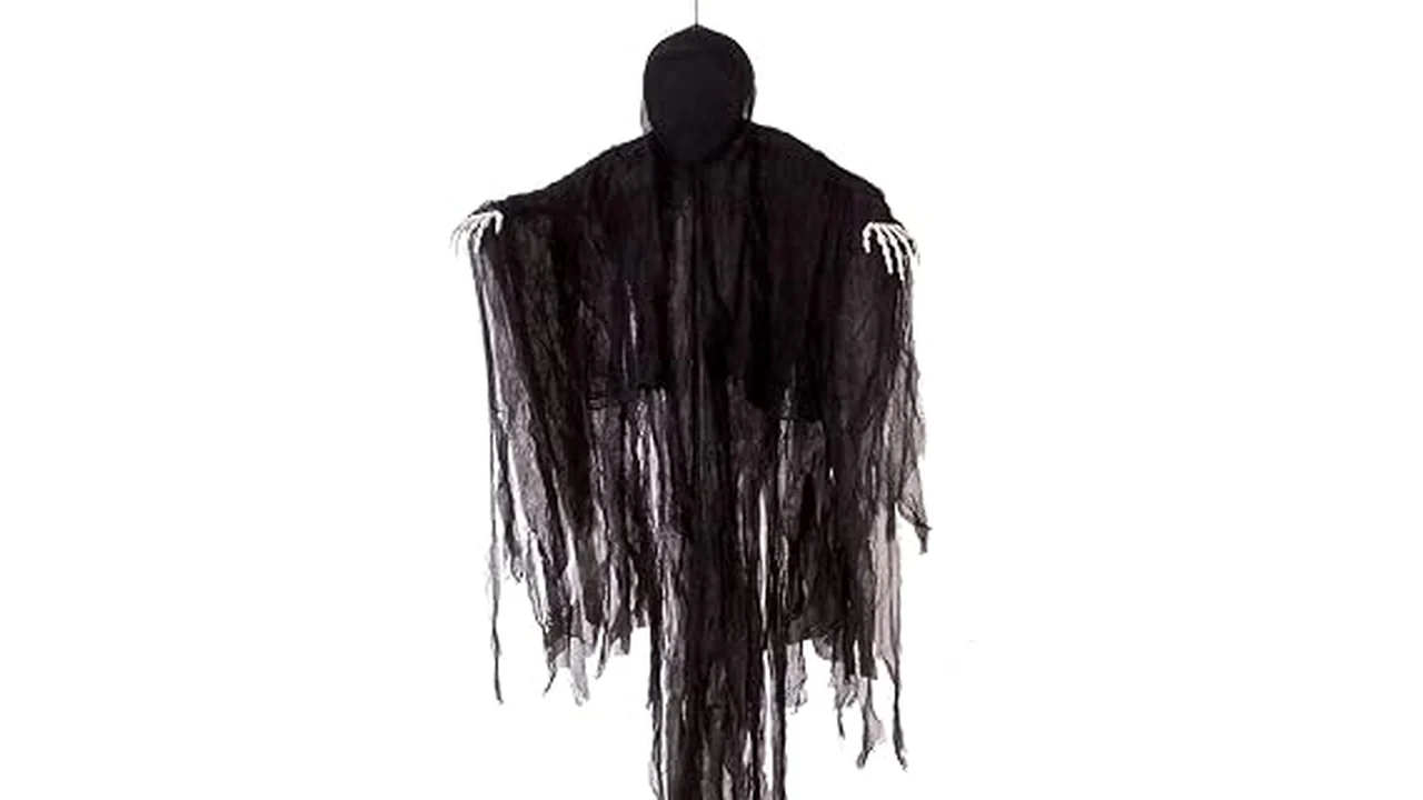 The image shows various spooky and fun ghost-themed decorations ideal for Halloween.