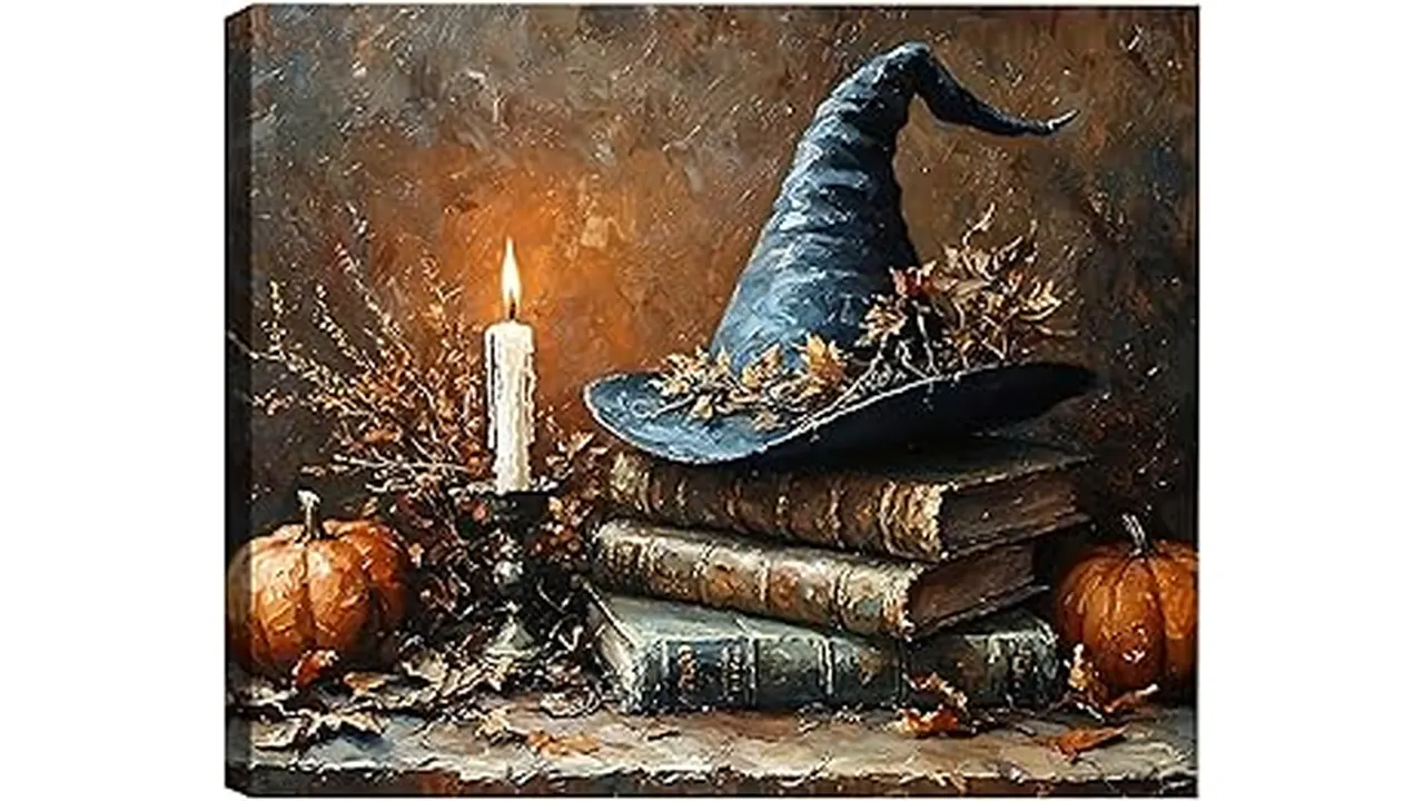 The image shows a festive Halloween wall art collage, part of the Top 10 Wall Art for Halloween selections.