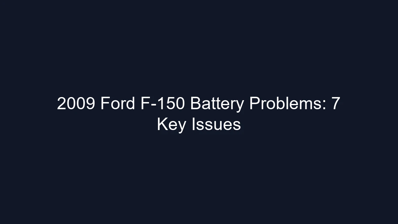 2009 Ford F-150 Battery Problems: 7 Key Issues