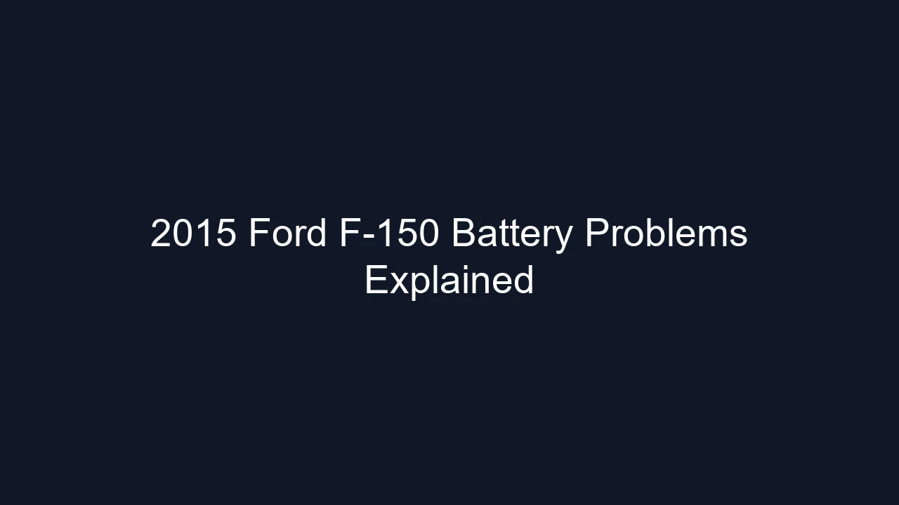 2015 Ford F-150 Battery Problems Explained