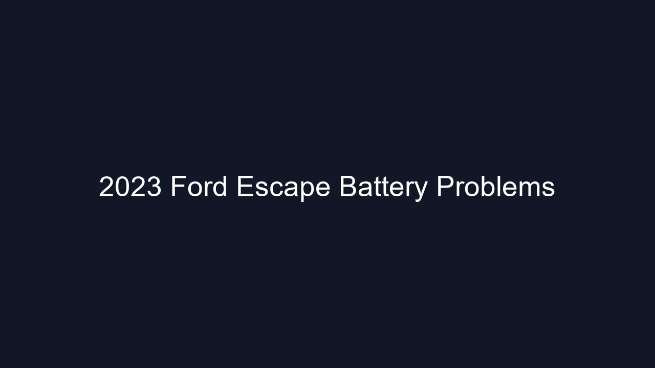 2023 Ford Escape Battery Problems