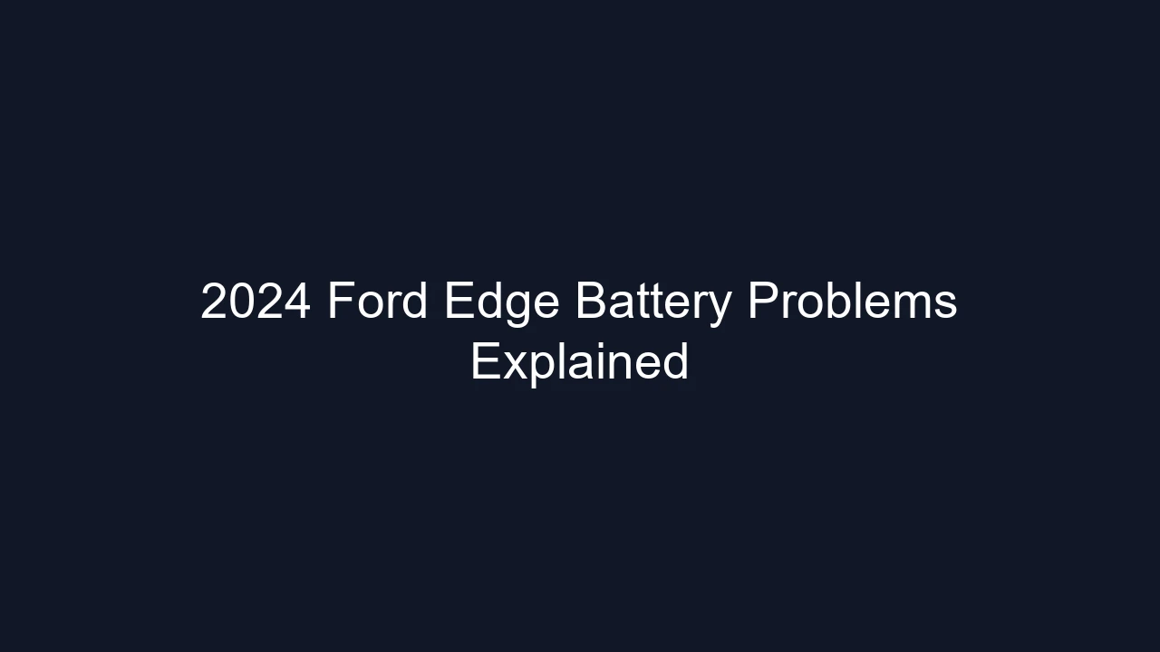 2024 Ford Edge Battery Problems Explained