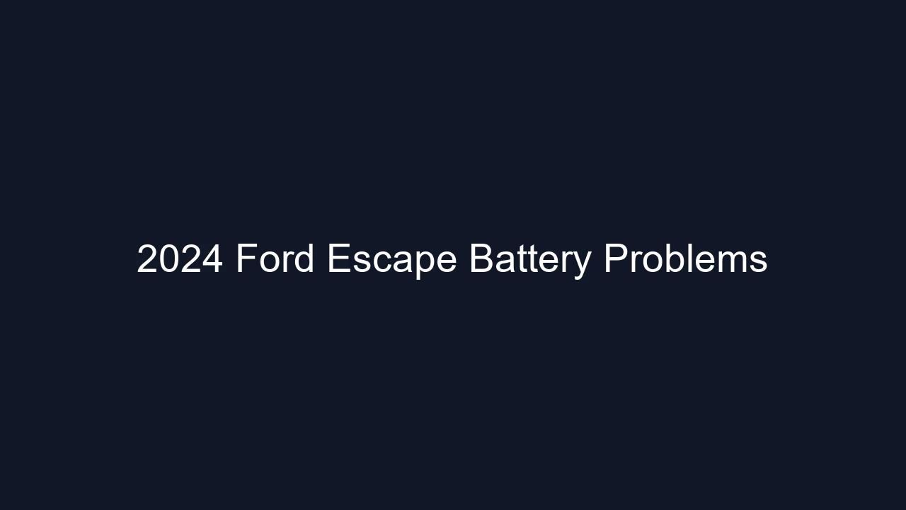 2024 Ford Escape Battery Problems
